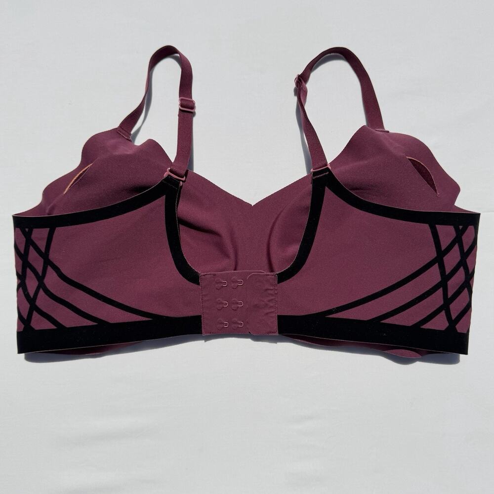 Honeylove Silhouette Bra Velvet Fig Burgundy Womens Large Wireless - Picture 3 of 5